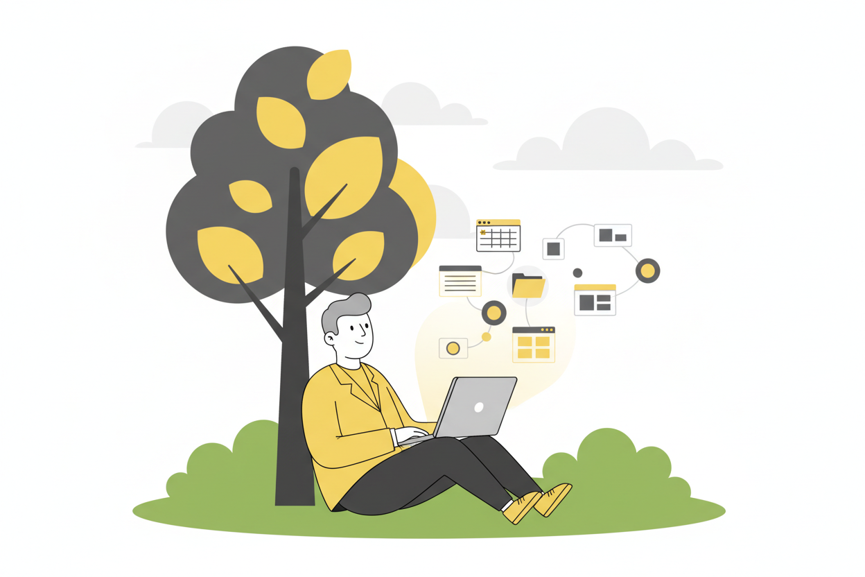 Digital transformation workflow illustration